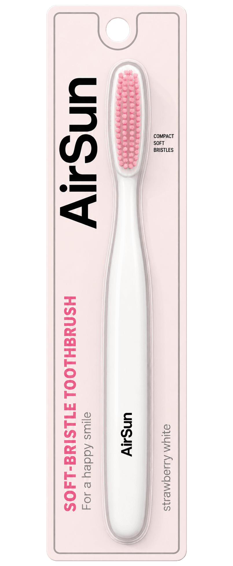 Airsun soft-bristle toothbrush in retail packaging